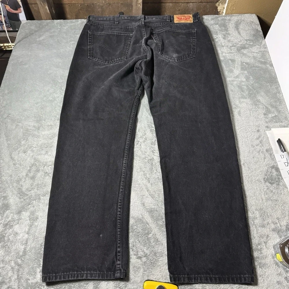 Levis 505‎ Jeans Mens 40x32 (38x29.5) Black Stretch Straight Leg Denim Classic